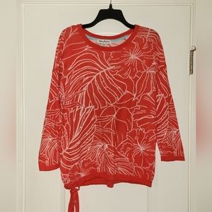 Tommy Bahama‎ Island Bloom Jacquard Tie Sweater Poppy Red